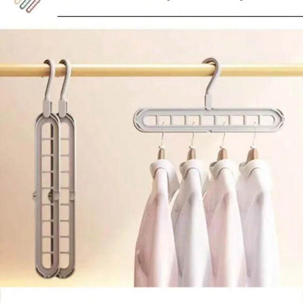 4pc 9-Hole Foldable & Rotatable & Multifunctional Magic Clothes Hanger